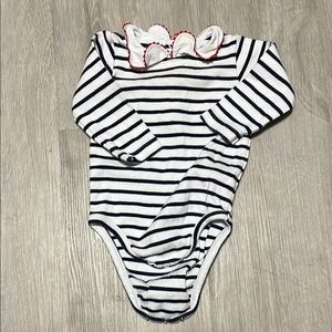 Jacadi Striped Black and White Kids One Piece 3-6M